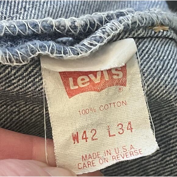 Levi's 501 Vintage Button Fly Denim Jeans Made In USA Size 42x34 80’s 1982 - Picture 8 of 16